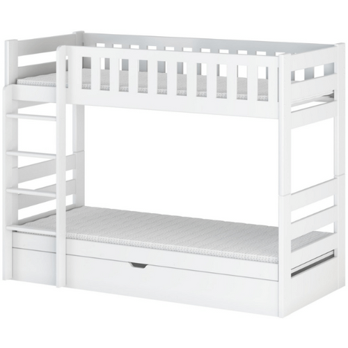 Drveni Dečiji Krevet Na Sprat Focus Sa Fiokom - Beli -160/200*90Cm slika 2