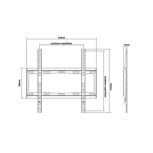 Xstand FIX 32-55 Nosač za TV/FIKSNI/VESA 400x400/40kg/2.5 cm od zida slika 1