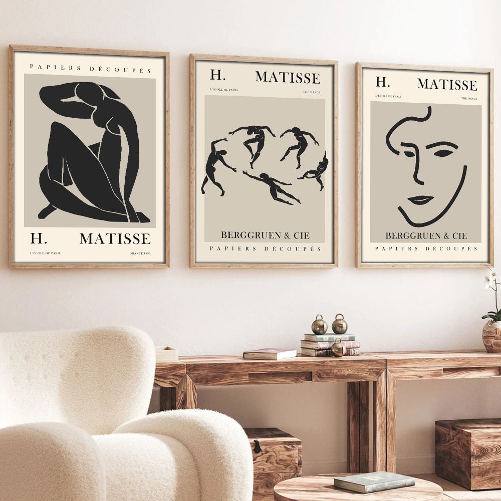 Huhu255 - Dekorativno Slikarstvo na MDF-u u Okviru, 50 x 35 cm, Višebojno (Set od 3 Komada) slika 1