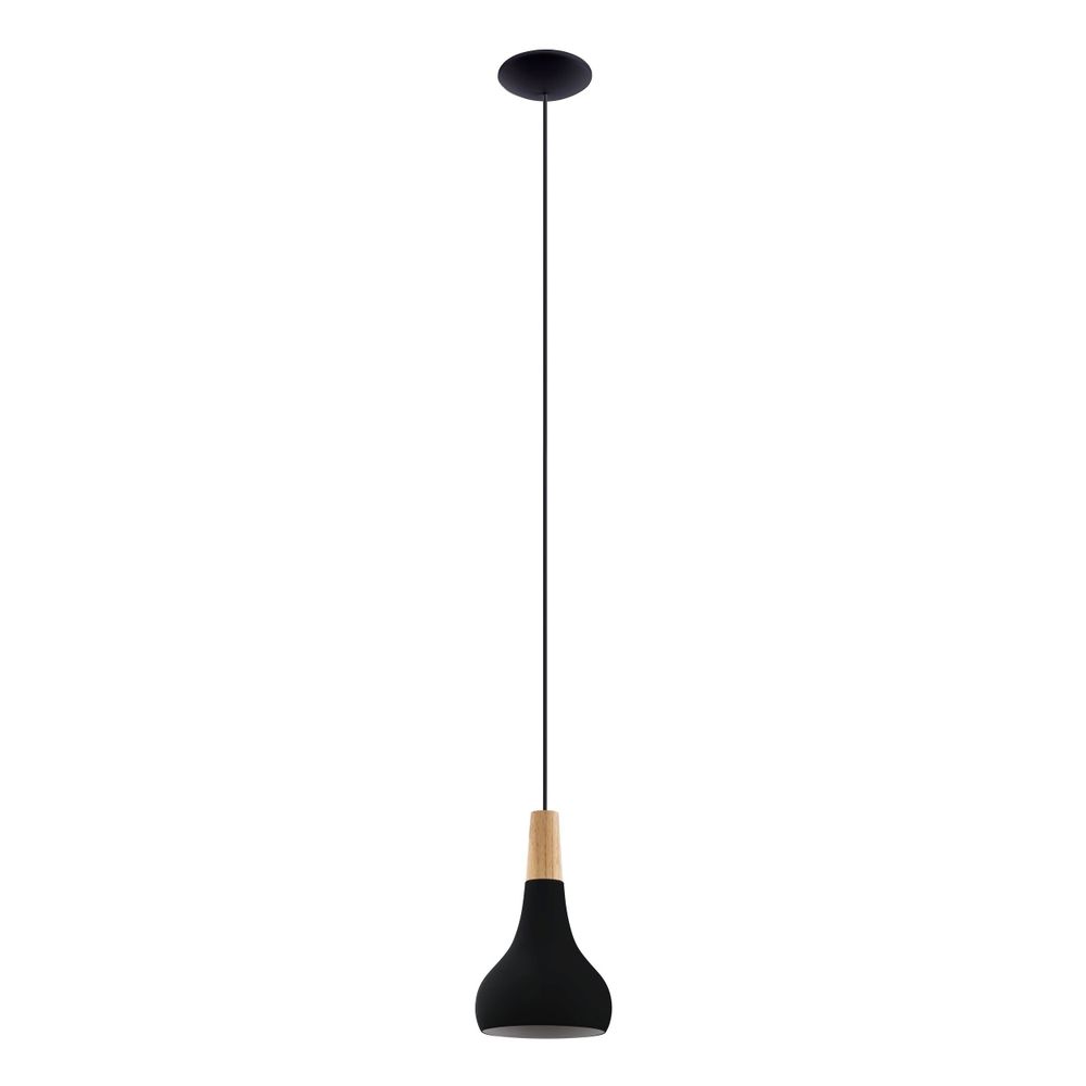 Eglo visilica 'SABINAR' - E27, promjer 180 mm, crna/drvo slika 1