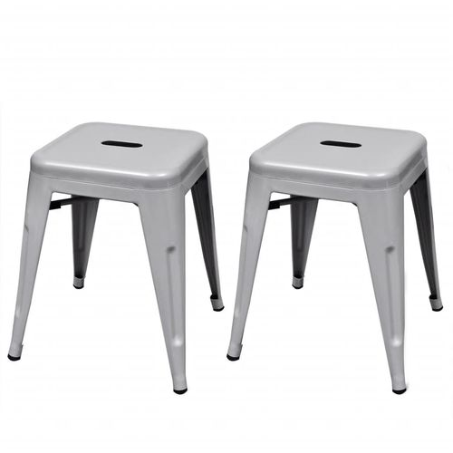 Složivi stolci 2 kom sivi metalni slika 19