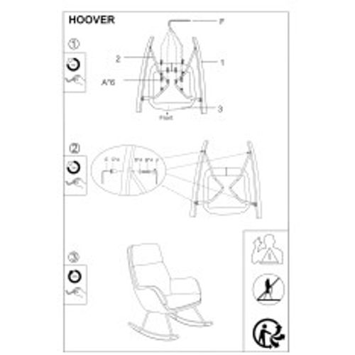 Fotelja za ljuljanje HOOVER - Baršunasta tkanina slika 3