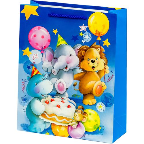 HAPPY BIRTHDAY BABY ANIMALS UKRASNA VREĆICA LARGE slika 2