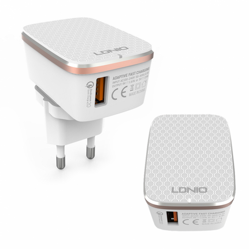 Kucni punjac LDNIO A1204Q Quick Charge 3.0 USB 5V 2.4A sa micro USB kablom beli slika 2