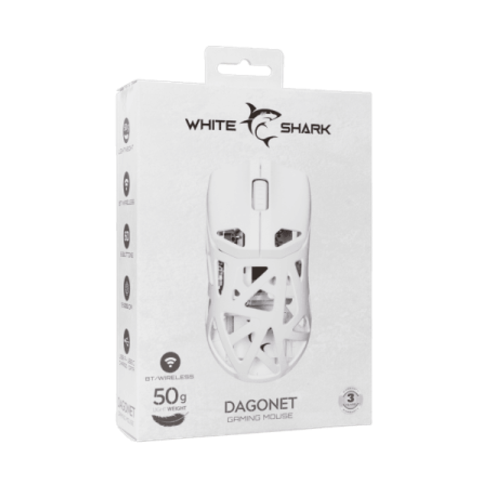 White Shark Miš WGM-5019 DAGONET / Bijeli, Wireless slika 4