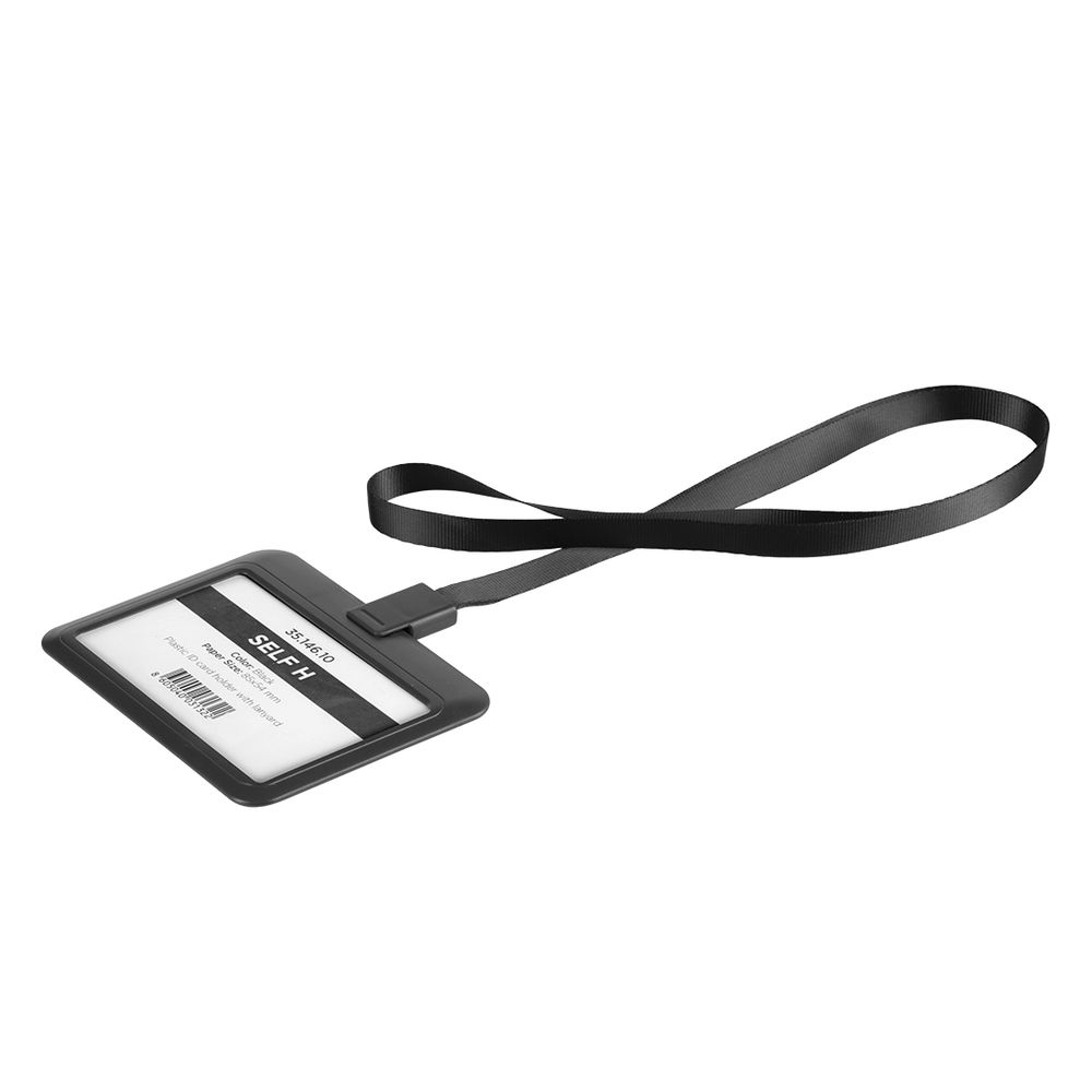 SELF H,plast.uložak za ident.karticu s trakicom,crni slika 1