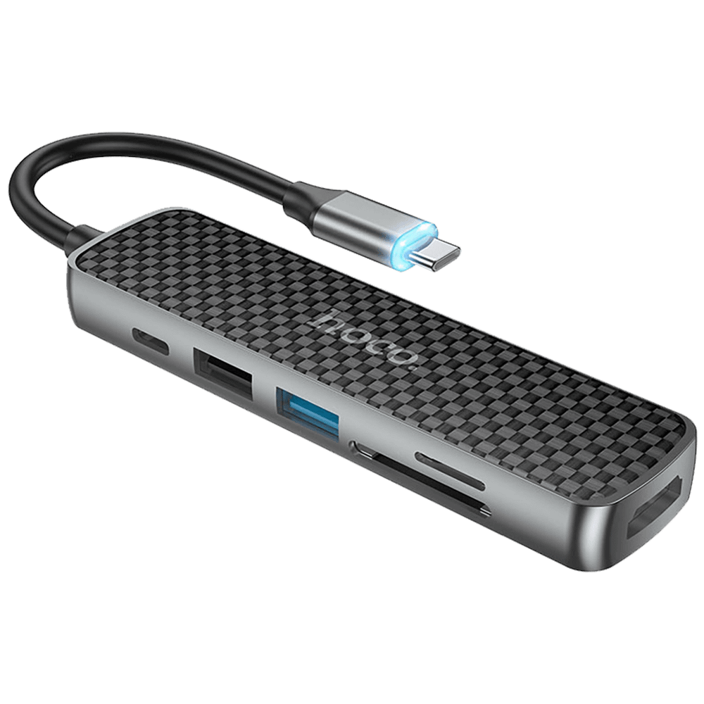 hoco. Konverter USB HUB type C to HDMI/USB3.0/USB2.0/SD/ TF/PD - HB24 Easy display slika 3