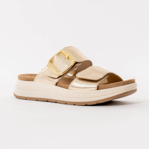 Scholl Ženske papuče Scilla 2 Straps, Zlatne