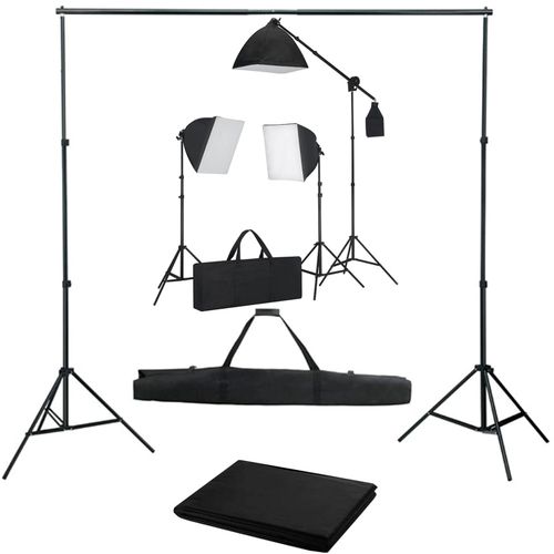 Oprema za fotografski studio sa svjetlima softbox i pozadinom slika 16