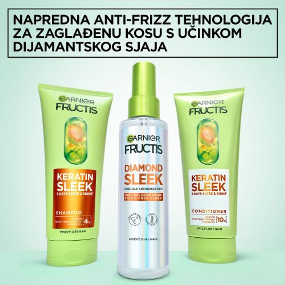Garnier Fructis šampon za kosu Keratin Sleek 200 ml slika 3