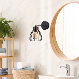 Kemah - N-1238 Crna i Brončana Zidna Lampa