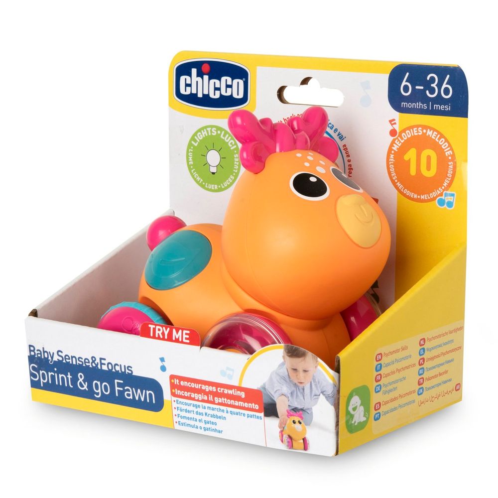 Chicco Muzička igračka na potez sa točkićima Sprint & Go Fawn slika 6