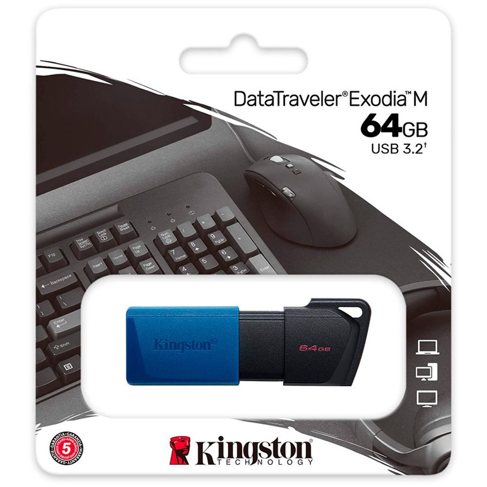 Kingston 64GB USB3.2 Gen 1 DataTraveler Exodia M (Crno + Plavo) slika 3