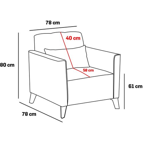 Atelier Del Sofa Sofa, Crno, Ova 1-Seat - Black slika 7