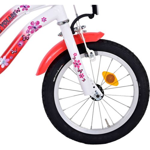 Dječji bicikl s dvije ručne kočnice Volare Lovely 14" crveno-bijeli slika 4
