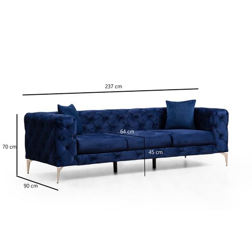 Atelier Del Sofa Trosjed COMO tamnoplavi, Como - Navy Blue slika 9