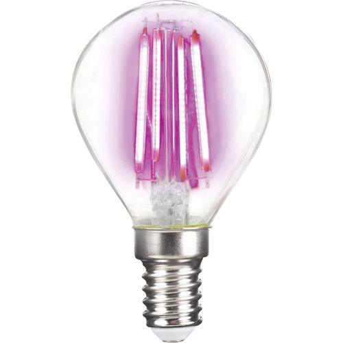 LightMe LM85313 LED Energetska učinkovitost 2021 G (A - G) E14 oblik kapi 4 W ružičasta (Ø x D) 45 mm x 78 mm filament 1 St. slika 3