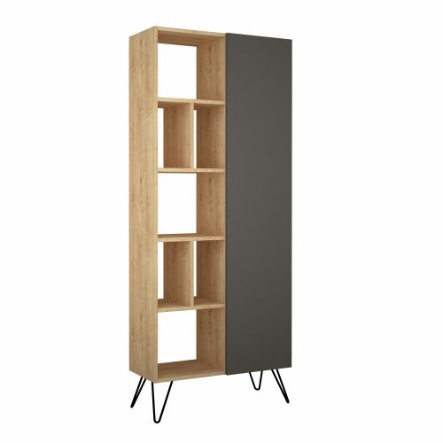 Woody Fashion Polica za knjige, hrast Antracit, Jedda Bookcase - Oak, Anthracite slika 3