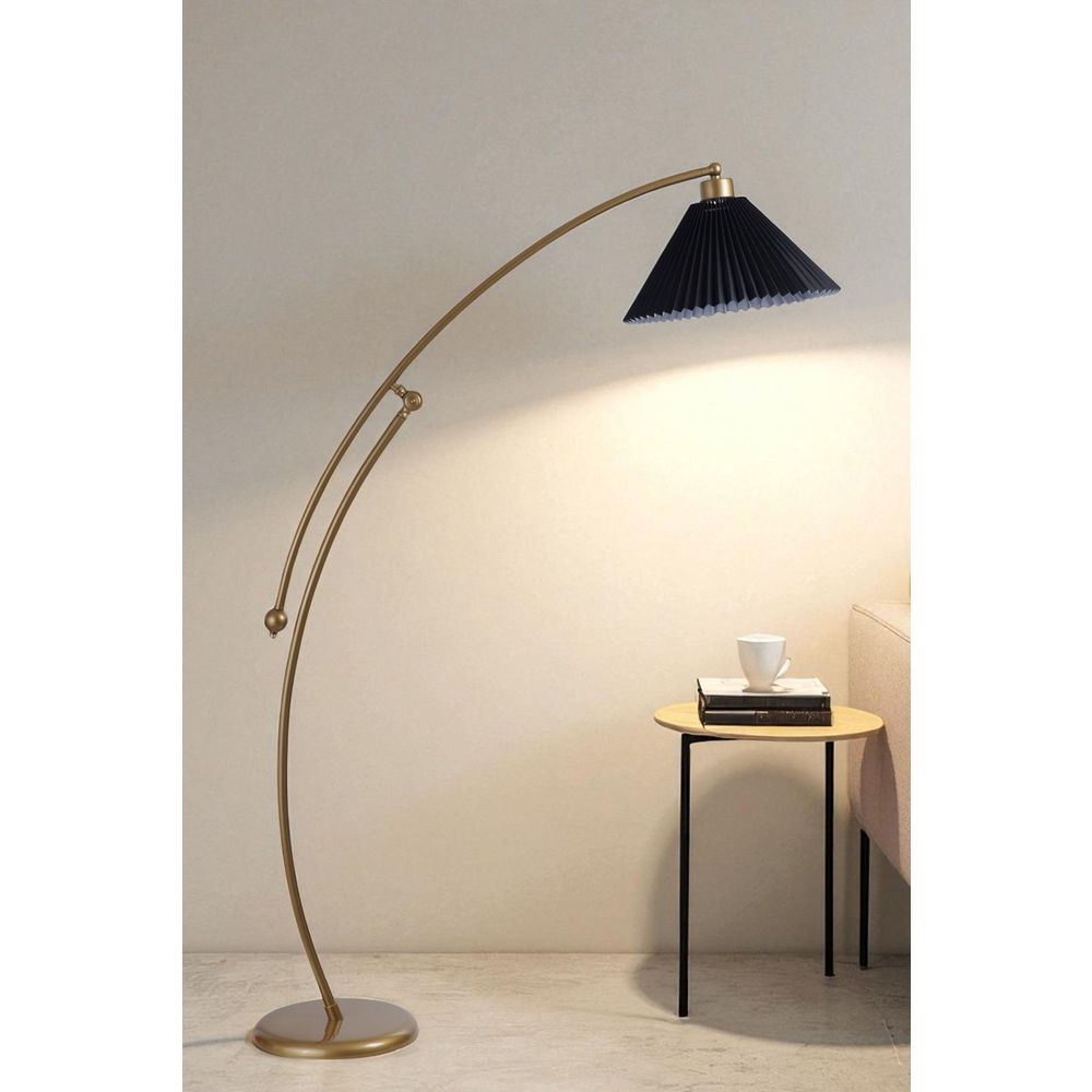 Opviq Podna lampa 637, crna, zlatna slika 1
