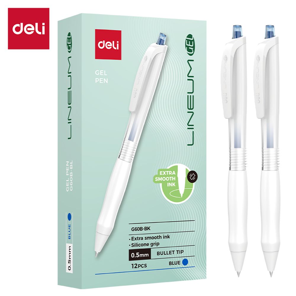 ROLER GEL DELI PLAVI 0,5mm (ekstra glatko mastilo i silikonski grip) EG60B slika 1
