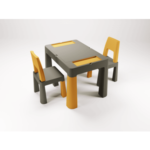 Tega Baby Set dječjeg namještaja (stol, 2 stolice) Teggi Multifun Graphite/Mustard