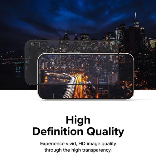 Ringke - Cover Display kaljeno staklo za iPhone 15 Plus - crno slika 6