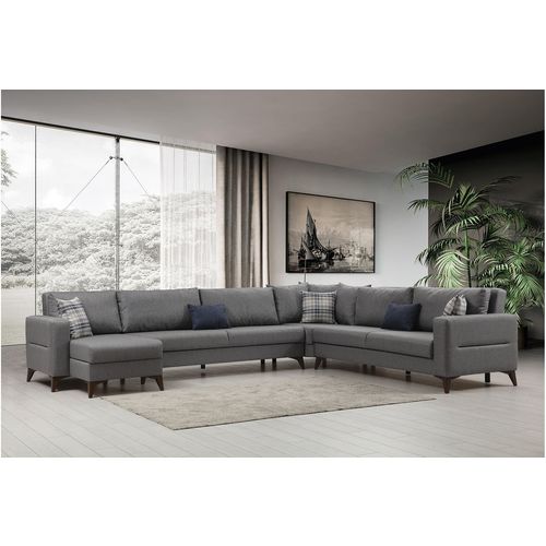 Kristal Rest 3+Corner+3 - Dark Grey Dark Grey Corner Sofa-Bed slika 1