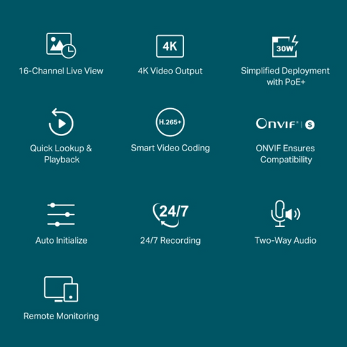 TP-LINK VIGI 16-kanalni PoE+ mrežni video snimač 24/7 slika 5