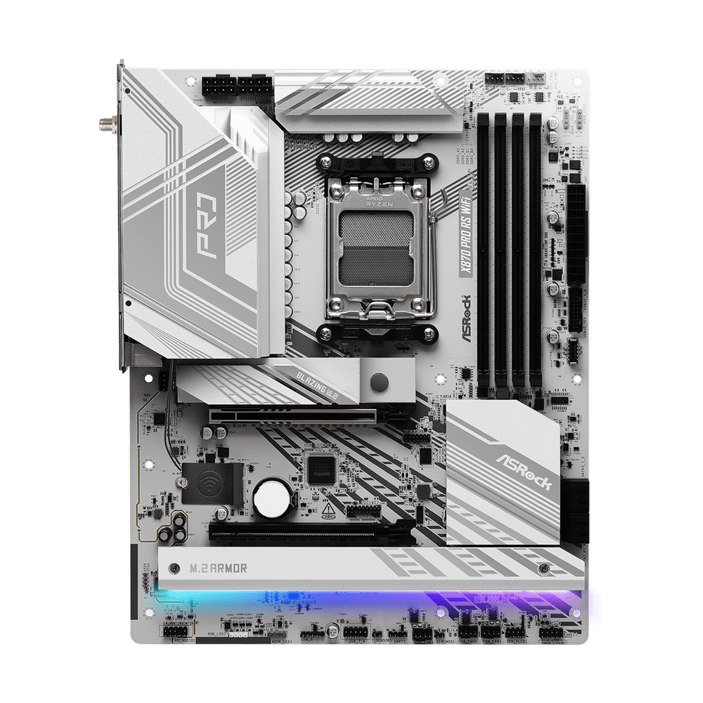 ASROCK MB X870 PRO RS WIFIAMD X870, 4xDDR5, 3xM.24xSATA, WIFI7, USB4, RAID, ATX, 2.5G LAN slika 2