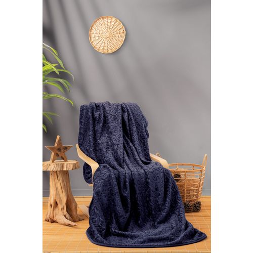 Emboss - Dark Blue Dark Blue Double Blanket slika 1