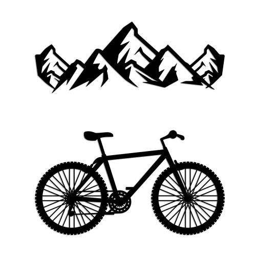 Wallity Metalna zidna dekoracija, Mountain And Bicycle - L slika 5