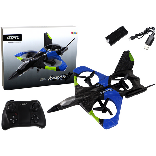 Avion quadcopter na daljinsko upravljanje plavi slika 1