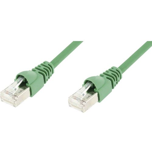 Telegärtner L00004A0055 RJ45 mrežni kabel, Patch kabel cat 6a S/FTP 7.50 m zelena vatrostalan, sa zaštitom za nosić, vatrostalan, bez halogena, UL certificiran 1 St. slika 1