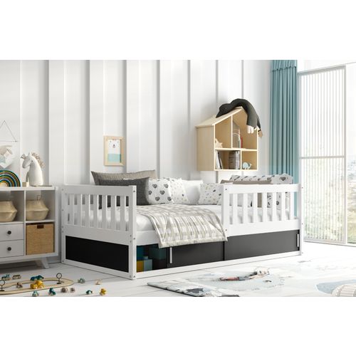 Drveni dječji krevet Smart s kliznom ladicom - 160*80 cm - bijeli slika 2
