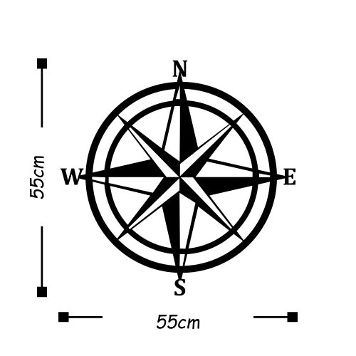 Wallity Metalna zidna dekoracija, Compass slika 3