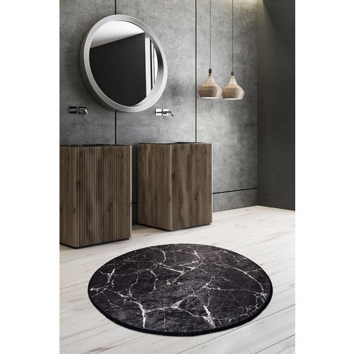 Colourful Cotton Kupaonski tepih MARBLE crni, Marble (140) slika 1