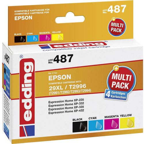 Edding tinta zamijenjen Epson 29XL, T2996, T2991, T2992, T2993, T2994 kompatibilan kombinirano pakiranje crn, cijan, purpurno crven, žut edding 487 18-487 slika 1