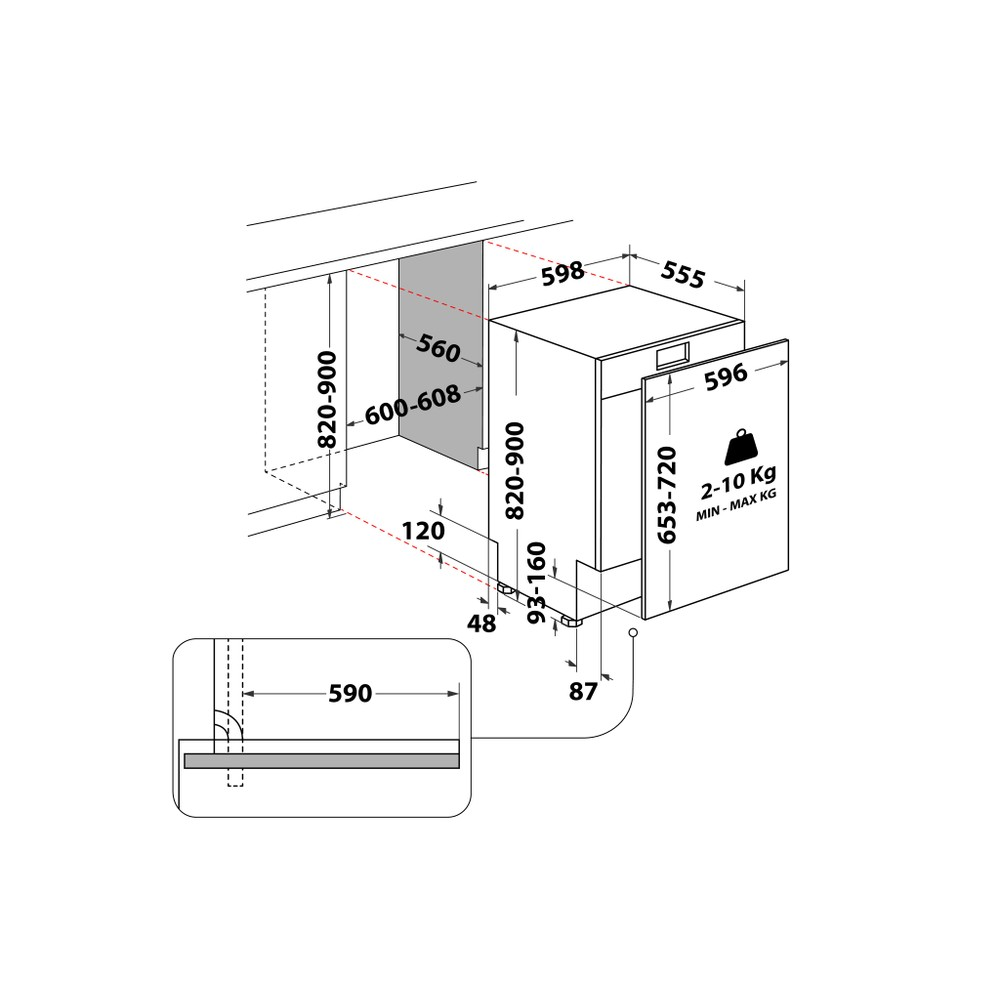 WHIRLPOOL Ugradbena mašina za suđe WIO 3T133 PLE / 14 setova, 60 cm slika 8