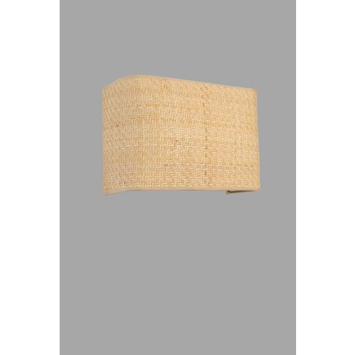 Hasır Rattan Abajurlu Dikdörtgen Aplik Beige Wall Lamp slika 3