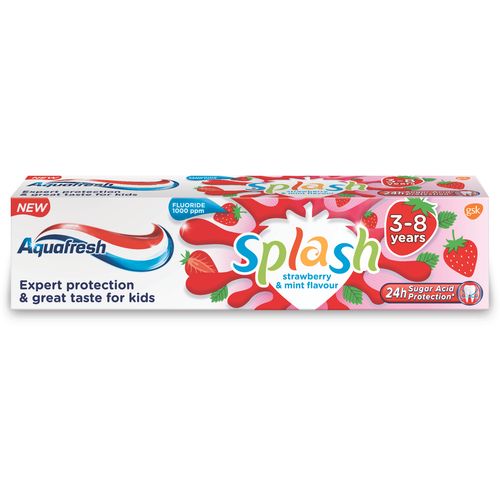 Aquafresh dečija pasta za zube Splash  3-8g 50ml slika 1