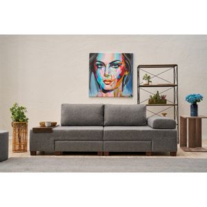 Perenna Linen - Grey Grey 3-Seat Sofa-Bed