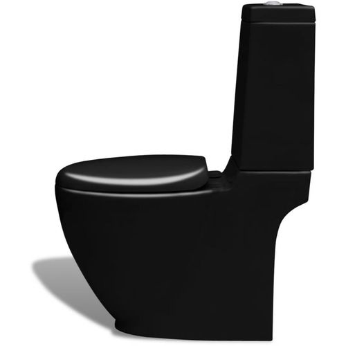 Keramička okrugla toaletna školjka s protokom vode crna slika 16