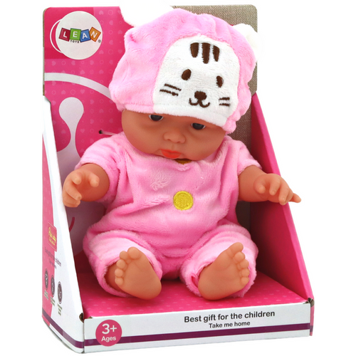 Mala beba lutka - Ružičasta odjeća, šešir sa zekom slika 3