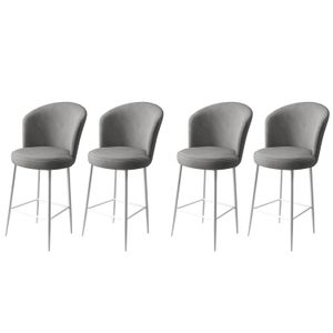Alte - Sivi i Bijeli Bar Stolac Set (4 Komada)