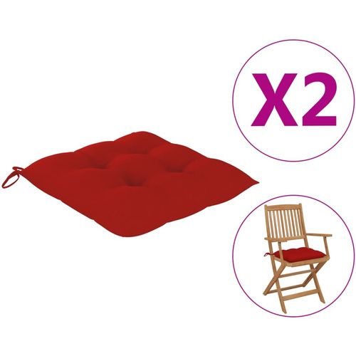Jastuci za stolice 2 kom crveni 40 x 40 x 7 cm od tkanine slika 15