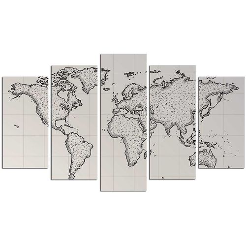 5MAPMDF-04 Multicolor Decorative MDF Painting (5 Pieces) slika 2