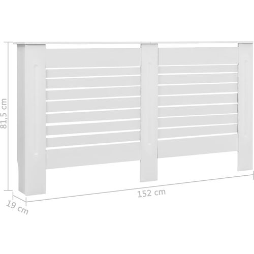 Pokrovi za radijator 2 kom bijeli 152 x 19 x 81,5 cm MDF slika 8