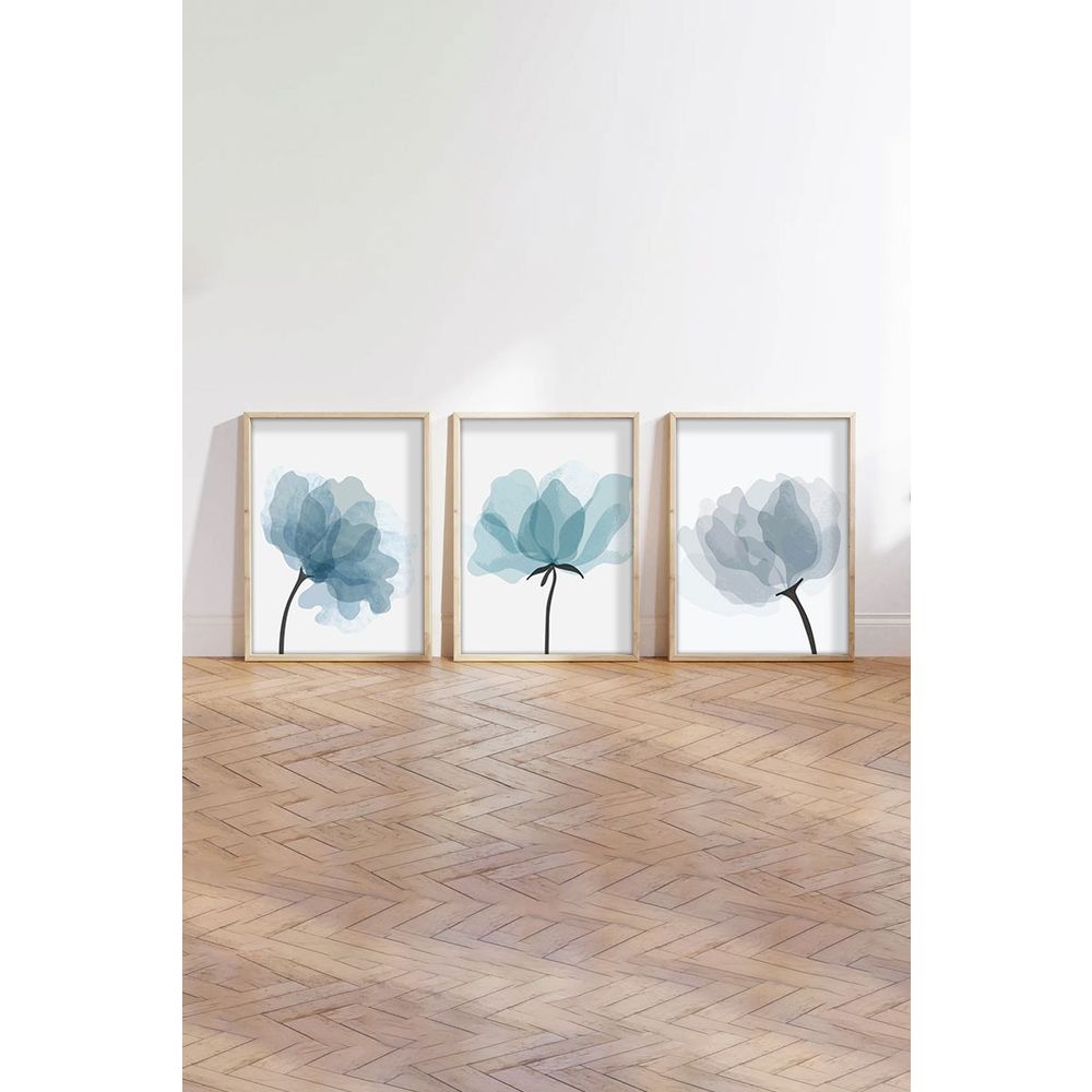Huhu206 - Dekorativni Set od 3 Slike sa Okvirom 30 x 40 cm, Višebojni slika 4