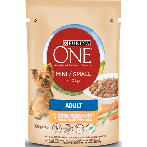 Purina ONE® Adult s okusom piletine, mrkve i mahuna, 100 g slika 1