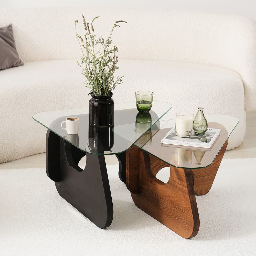 Freya - Crni i Kestenasti Nesting Sto (2 Komada) slika 2